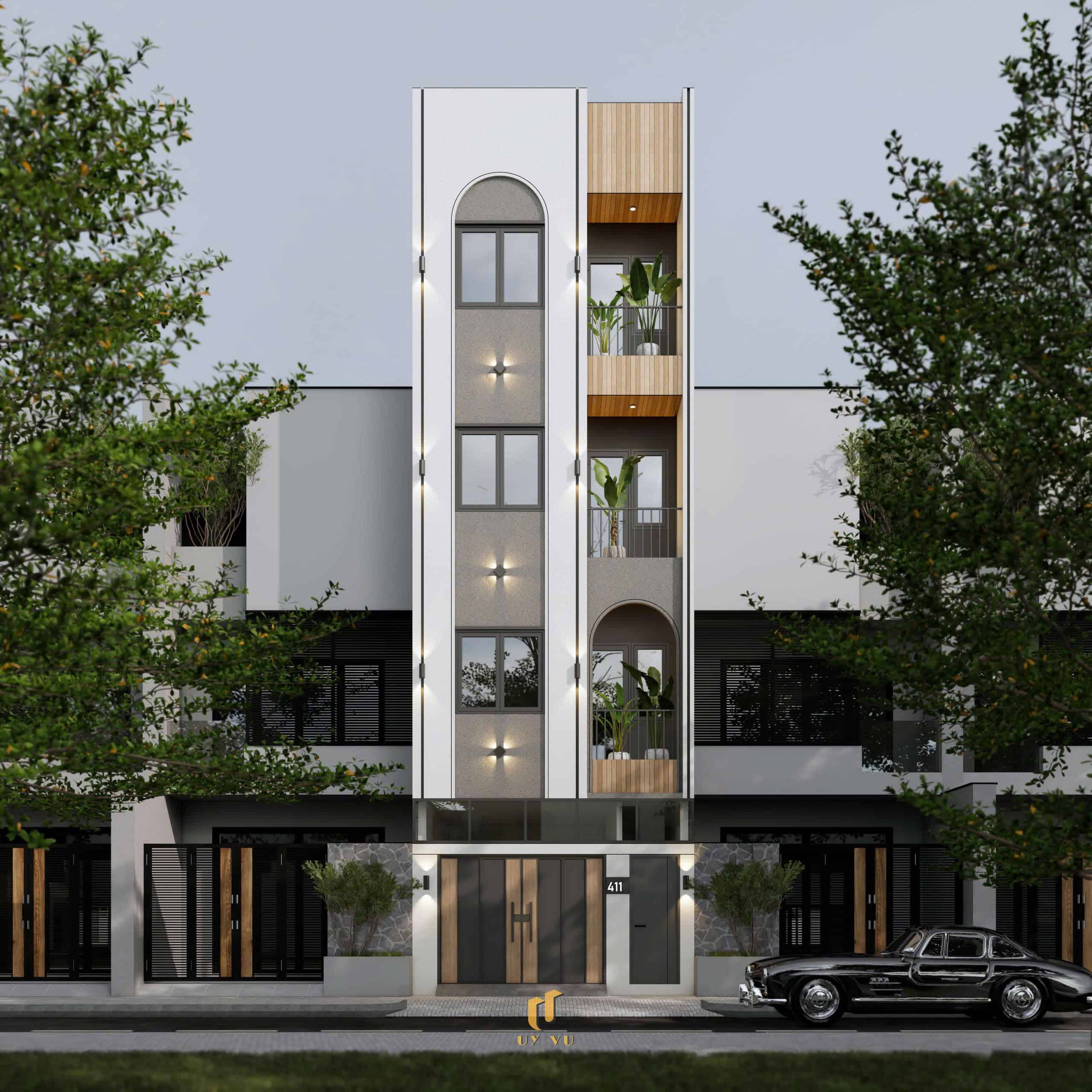 Phối cảnh mặt tiền căn hộ chị Thúy Đà Nẵng