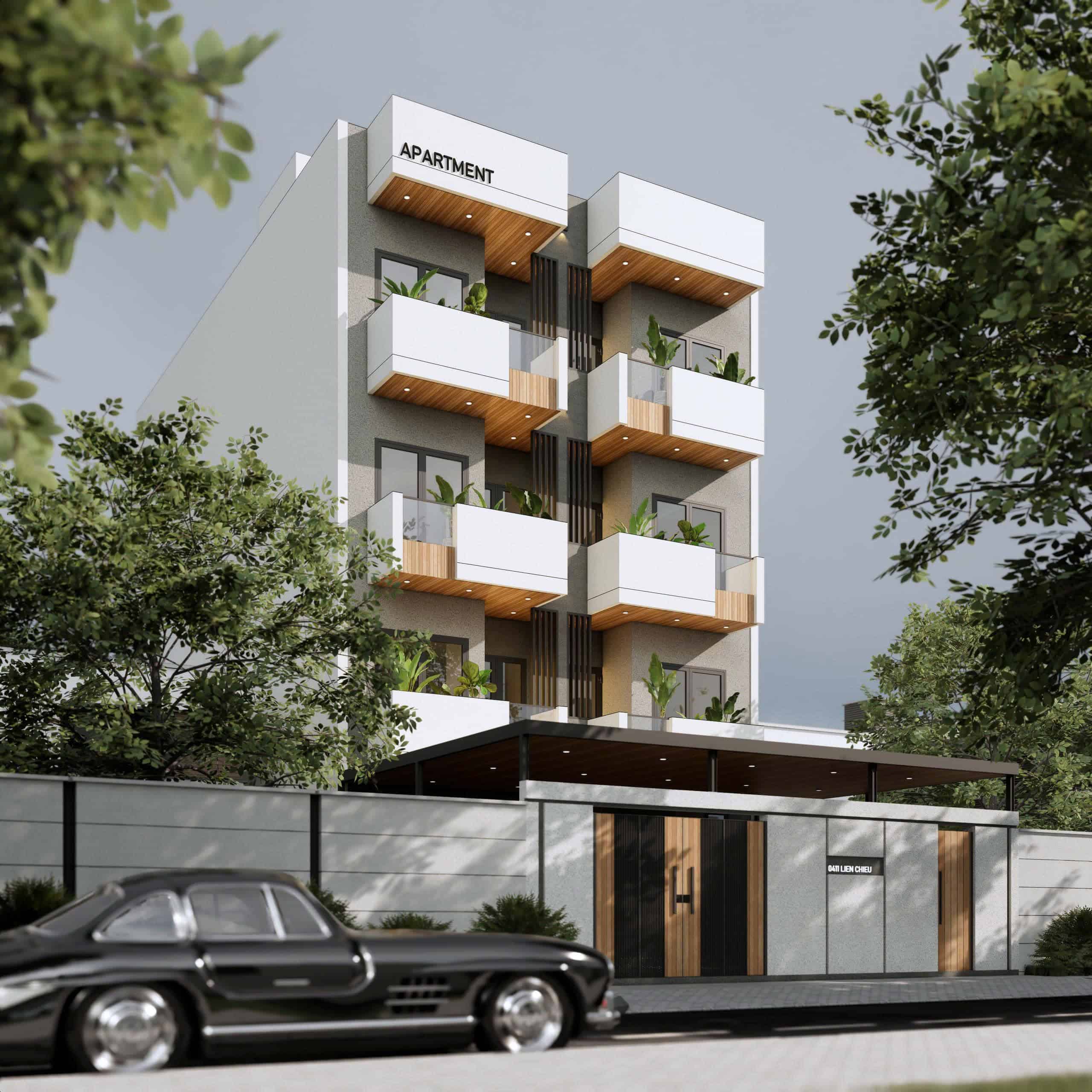 Th's Apartment - Không gian sống thoáng đãng giữa lòng thành phố Phối cảnh mặt tiền căn hộ cô Thắm Đà Nẵng