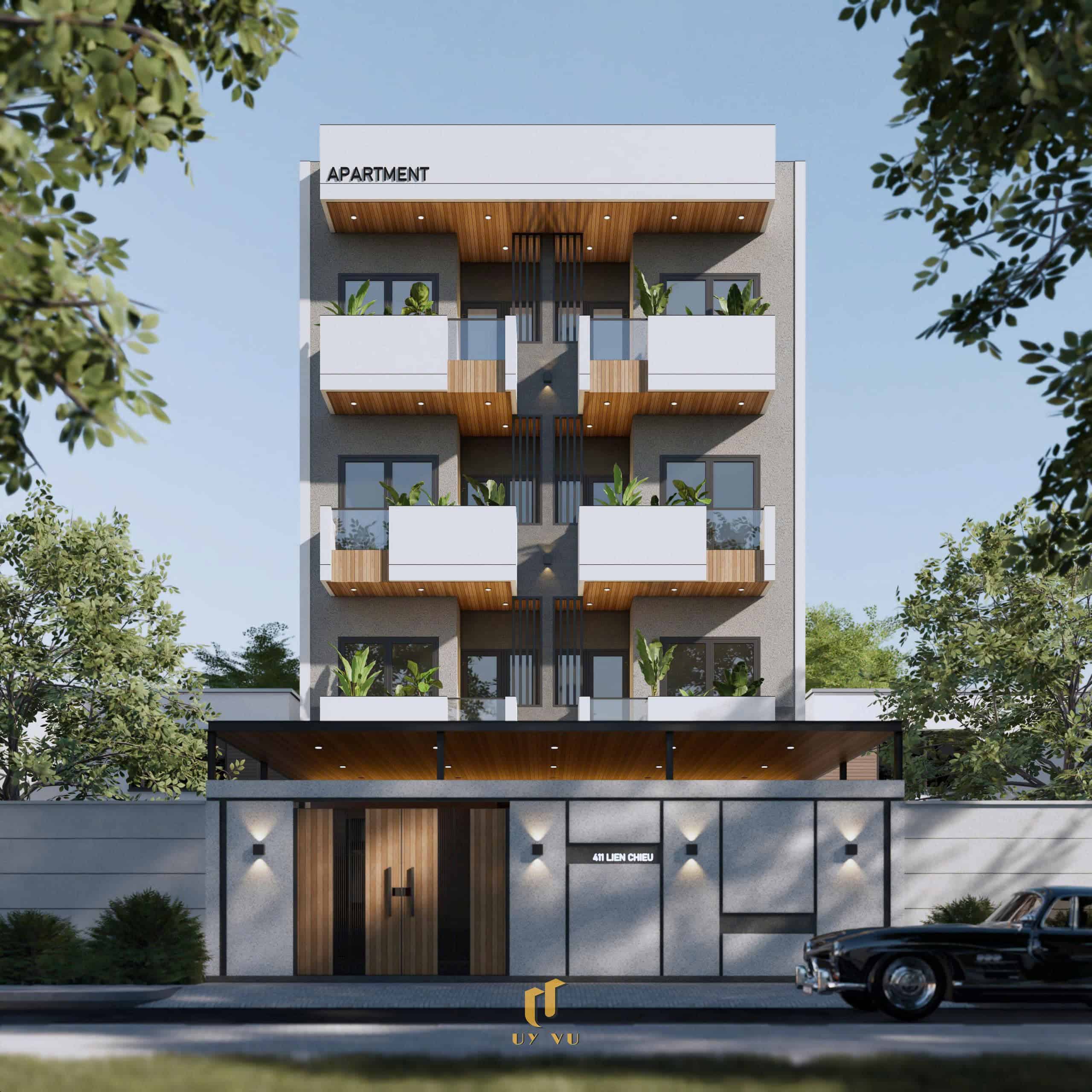 Phối cảnh mặt tiền căn hộ cô Thắm Đà Nẵng