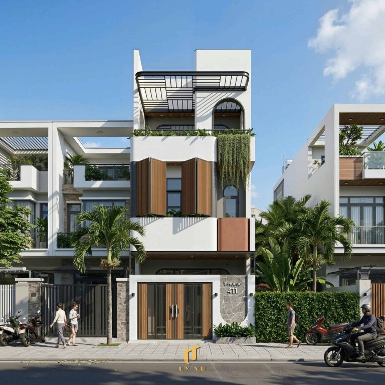 Phối cảnh mặt tiền nhà anh Tài Đà Nẵng