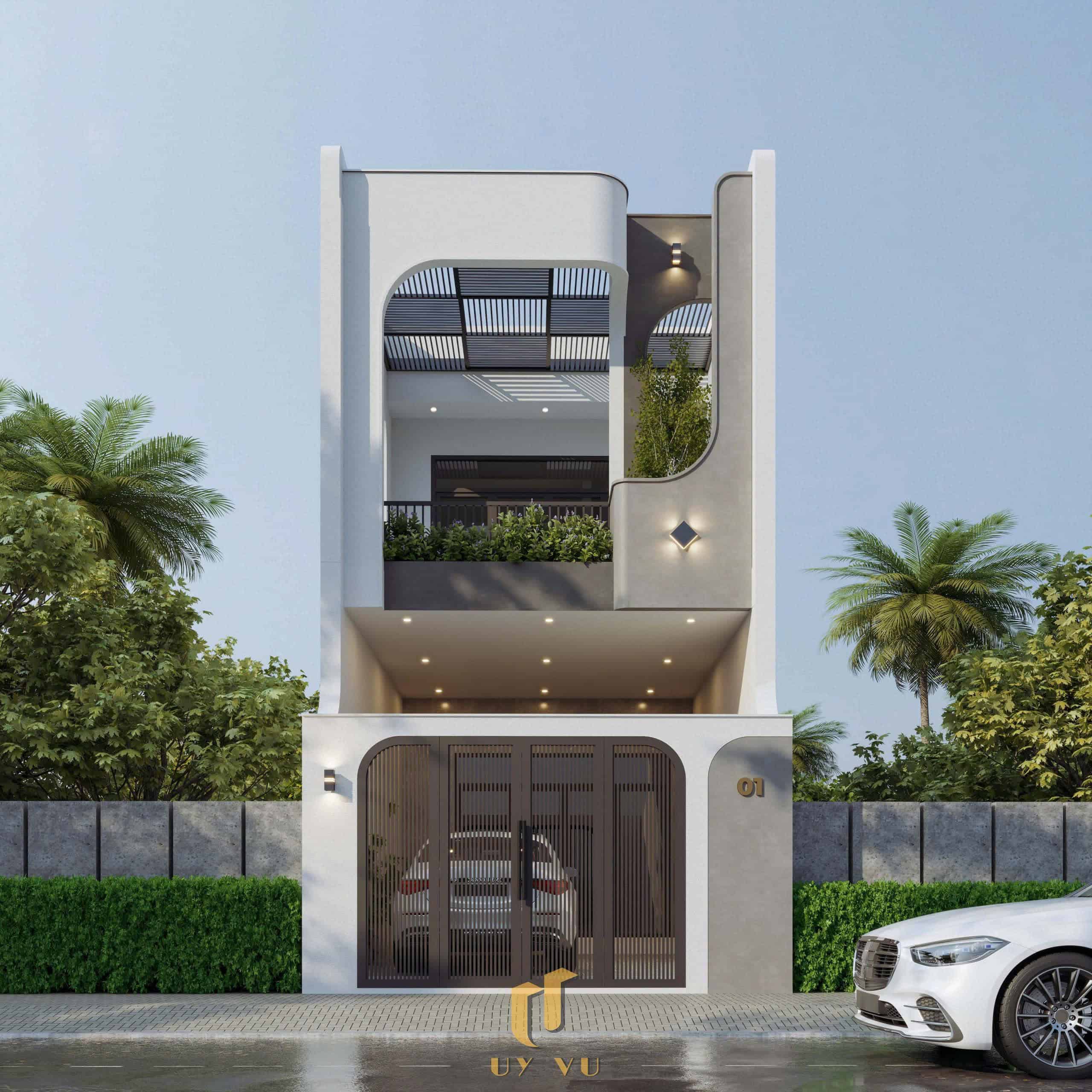 Phối cảnh mặt tiền nhà chị Hà Vinh