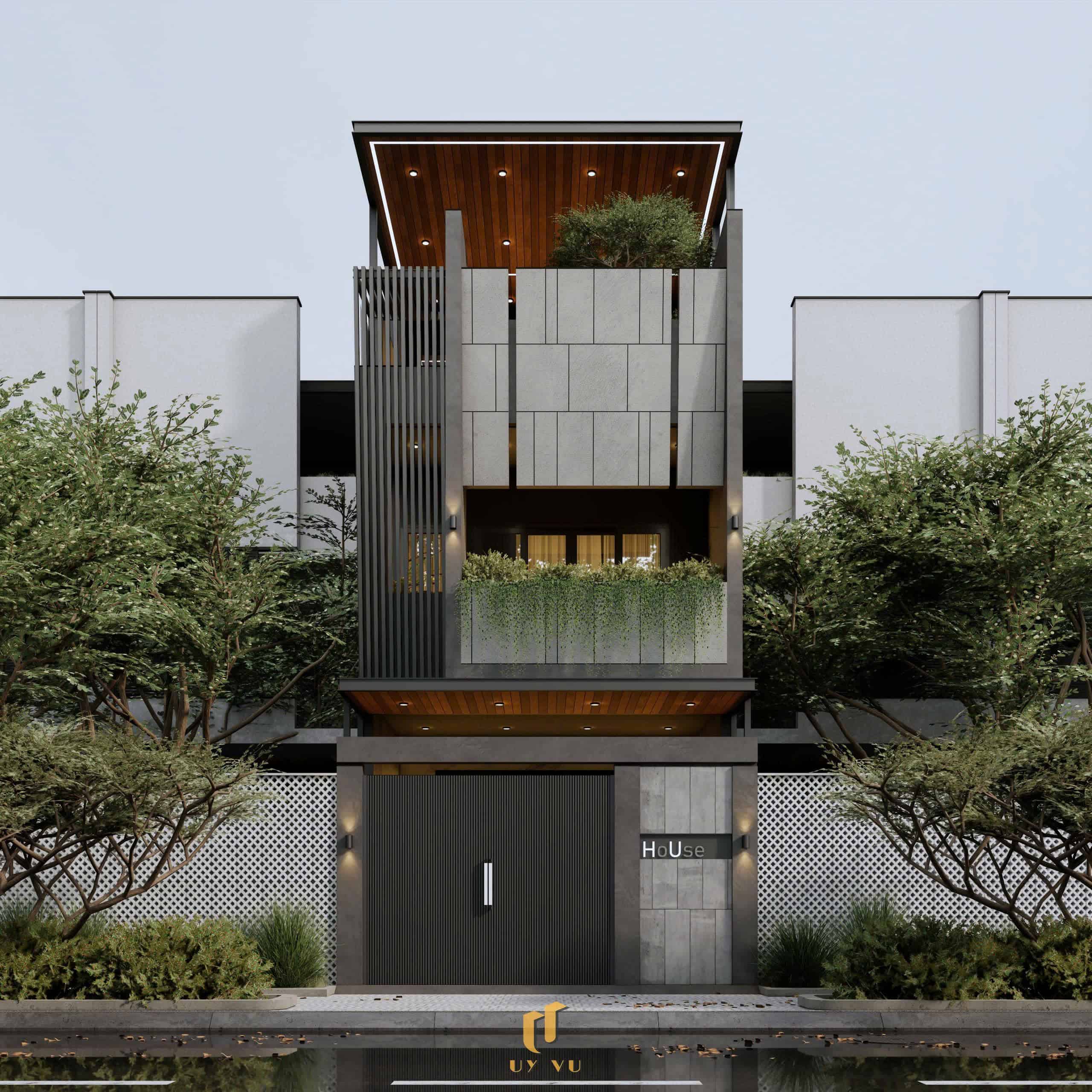 Phối cảnh mặt tiền nhà chị Uyên Đà Nẵng