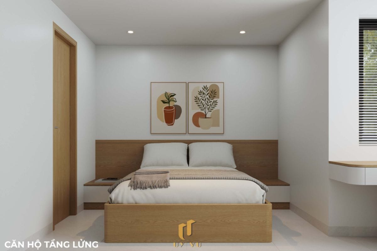 Căn hộ S's House mặt tiền 2 góc đẳng cấp giữa lòng Đà Nẵng Phòng ngủ hiện đại căn hộ tầng lửng nhà anh Sự