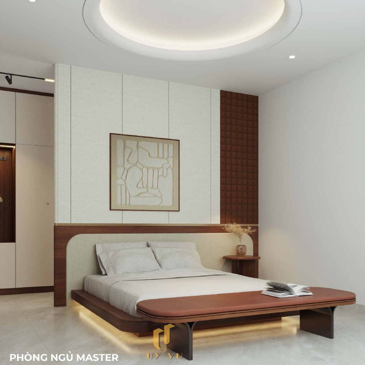 Vẻ Đẹp Nguy Nga Của Biệt Thự Ông Hoàng Đà Nẵng Giường ngủ êm ái phòng ngủ master biệt thự ông Hoàng