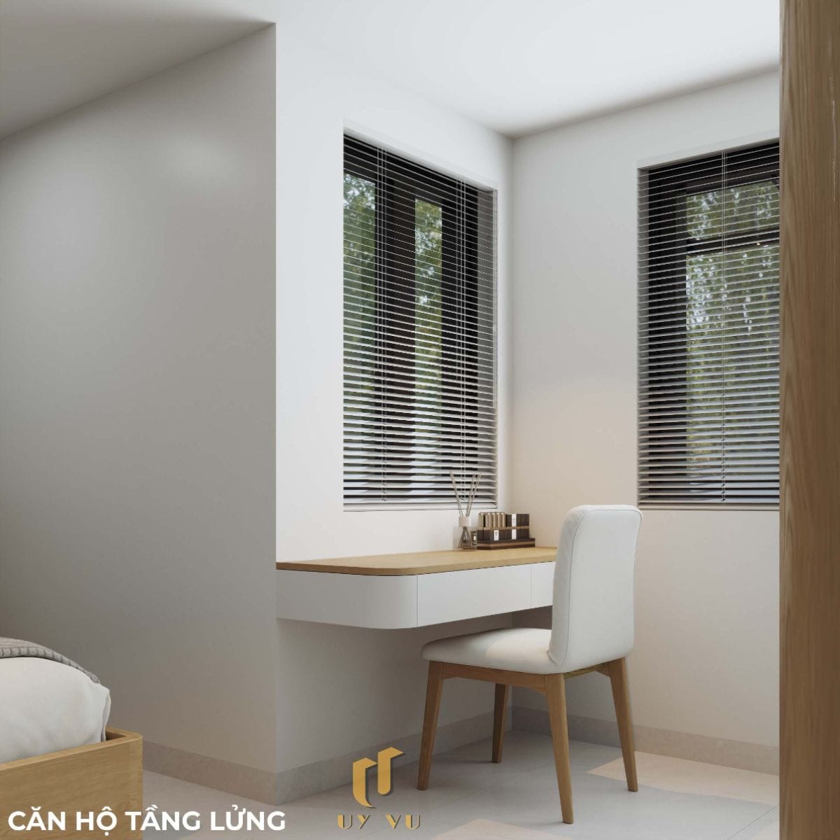 Căn hộ S's House mặt tiền 2 góc đẳng cấp giữa lòng Đà Nẵng Phòng ngủ có bàn làm việc nhà anh Sự