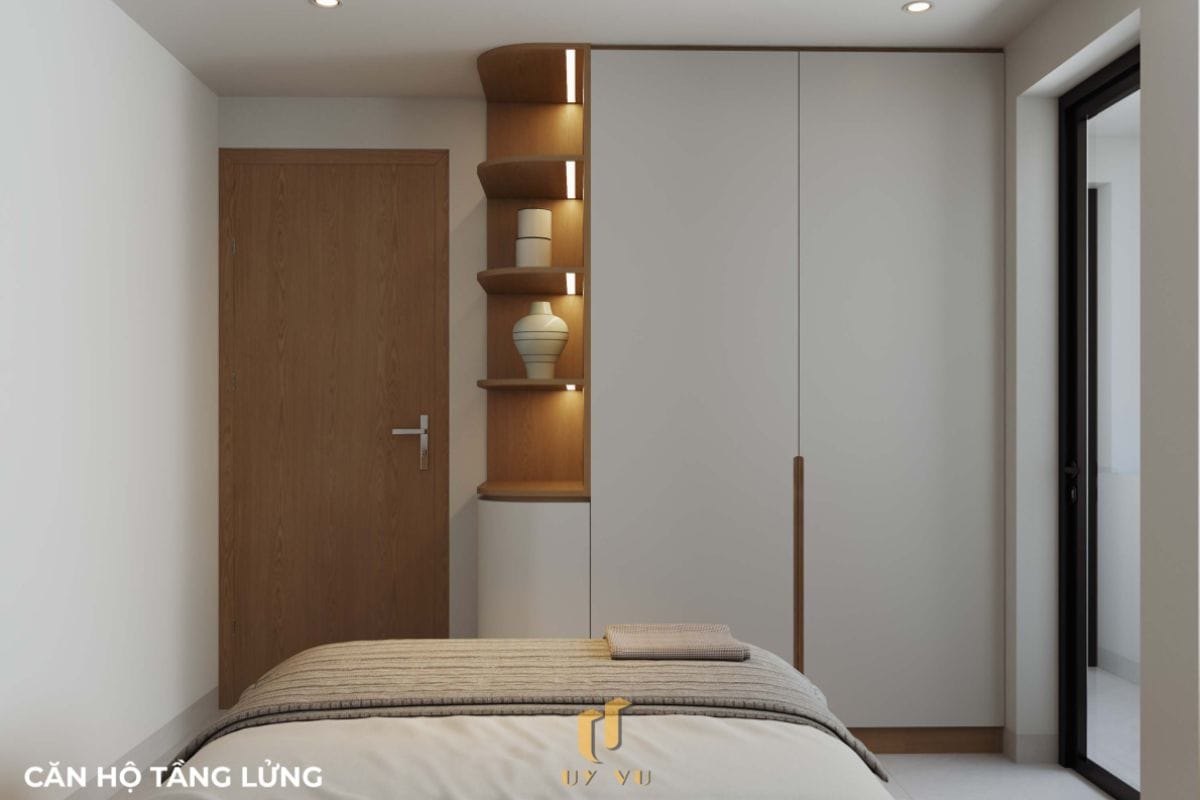 Căn hộ S's House mặt tiền 2 góc đẳng cấp giữa lòng Đà Nẵng Phòng ngủ tinh tế thanh lịch căn hộ tầng lửng nhà anh Sự