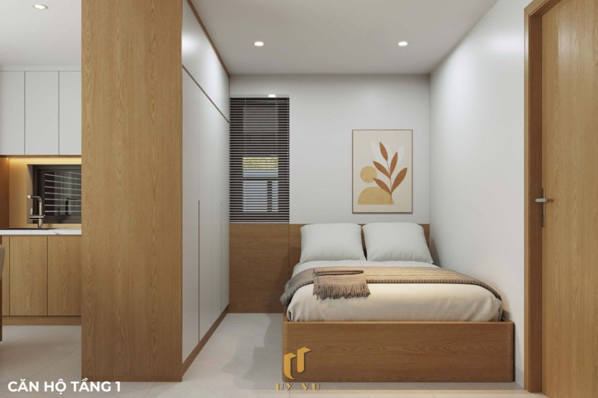 Căn hộ S's House mặt tiền 2 góc đẳng cấp giữa lòng Đà Nẵng Phòng ngủ căn hộ tầng 1 nhà anh Sự