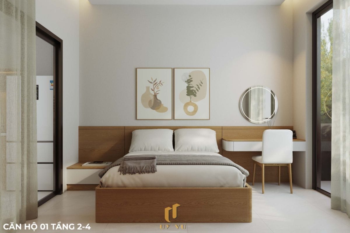 Căn hộ S's House mặt tiền 2 góc đẳng cấp giữa lòng Đà Nẵng Phòng ngủ căn hộ 01 tầng 2-4 nhà anh Sự