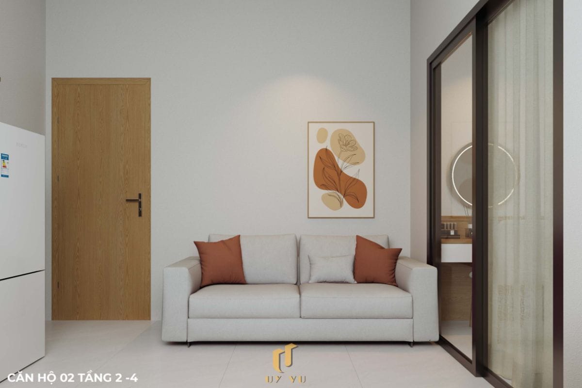 Căn hộ S's House mặt tiền 2 góc đẳng cấp giữa lòng Đà Nẵng Phòng khách căn hộ 02 tầng 2-4 nhà anh Sự