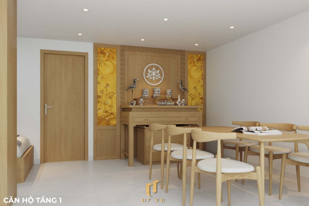 Căn hộ S's House mặt tiền 2 góc đẳng cấp giữa lòng Đà Nẵng Phòng thờ tầng 1 nhà anh Sự