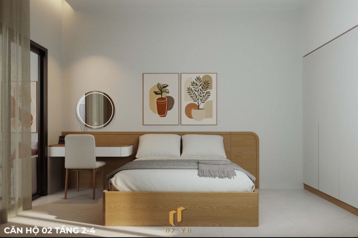 Căn hộ S's House mặt tiền 2 góc đẳng cấp giữa lòng Đà Nẵng Phòng ngủ căn hộ 02 tầng 2-4 nhà anh Sự