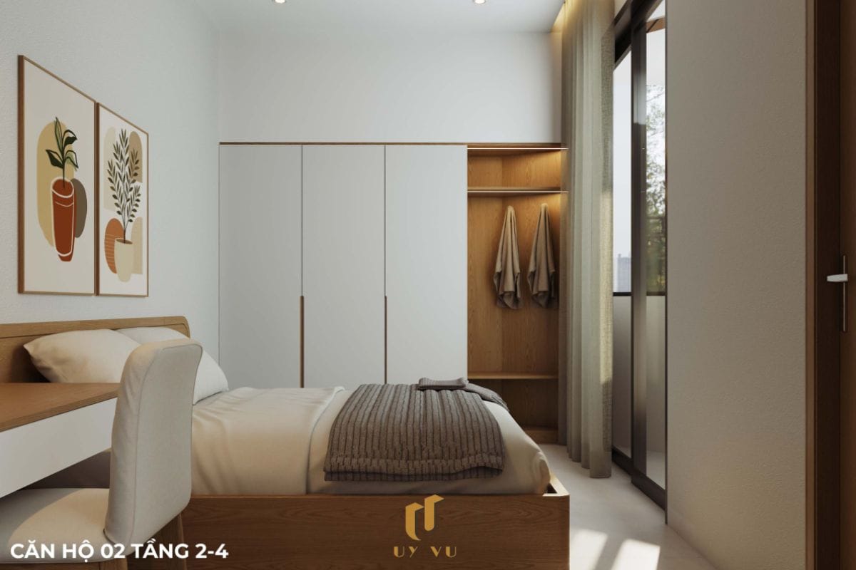 Căn hộ S's House mặt tiền 2 góc đẳng cấp giữa lòng Đà Nẵng Phòng ngủ tiện nghi căn hộ 02 tầng 2-4 nhà anh Sự