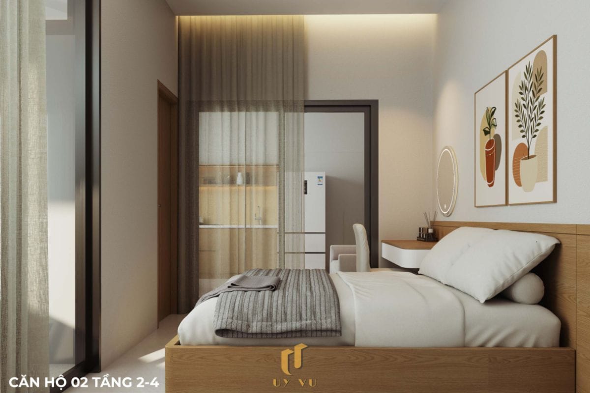 Căn hộ S's House mặt tiền 2 góc đẳng cấp giữa lòng Đà Nẵng Phòng ngủ yên tĩnh căn hộ 02 tầng 2-4 nhà anh Sự