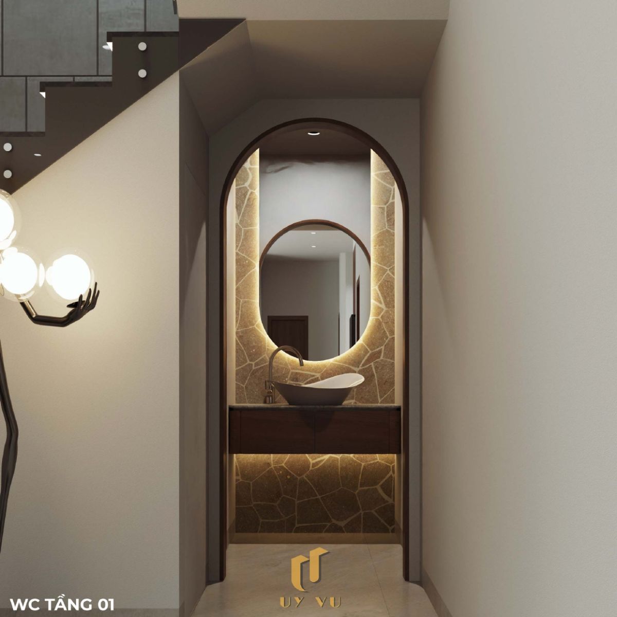 Vẻ Đẹp Nguy Nga Của Biệt Thự Ông Hoàng Đà Nẵng WC tầng 1 hiện đại biệt thự ông Hoàng