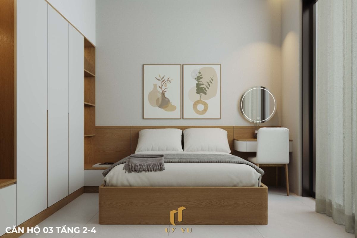 Căn hộ S's House mặt tiền 2 góc đẳng cấp giữa lòng Đà Nẵng Phòng ngủ căn hộ 03 tầng 2-4 nhà anh Sự