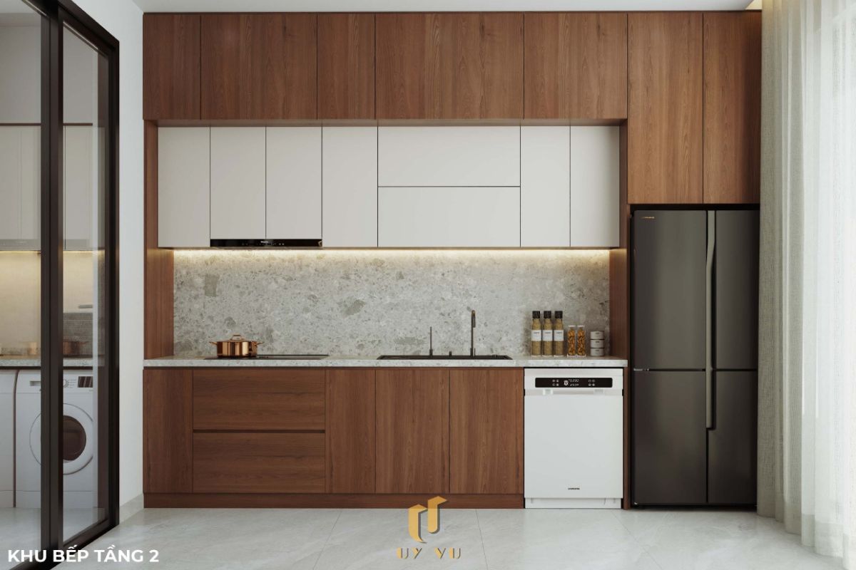 Vẻ Đẹp Nguy Nga Của Biệt Thự Ông Hoàng Đà Nẵng Khu bếp tầng 2 biệt thự ông Hoàng