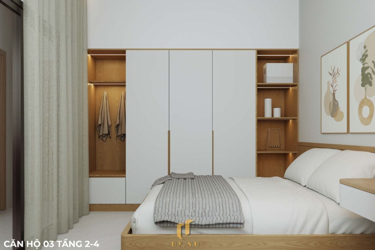Căn hộ S's House mặt tiền 2 góc đẳng cấp giữa lòng Đà Nẵng Phòng ngủ tinh tế căn hộ 03 tầng 2-4 nhà anh Sự