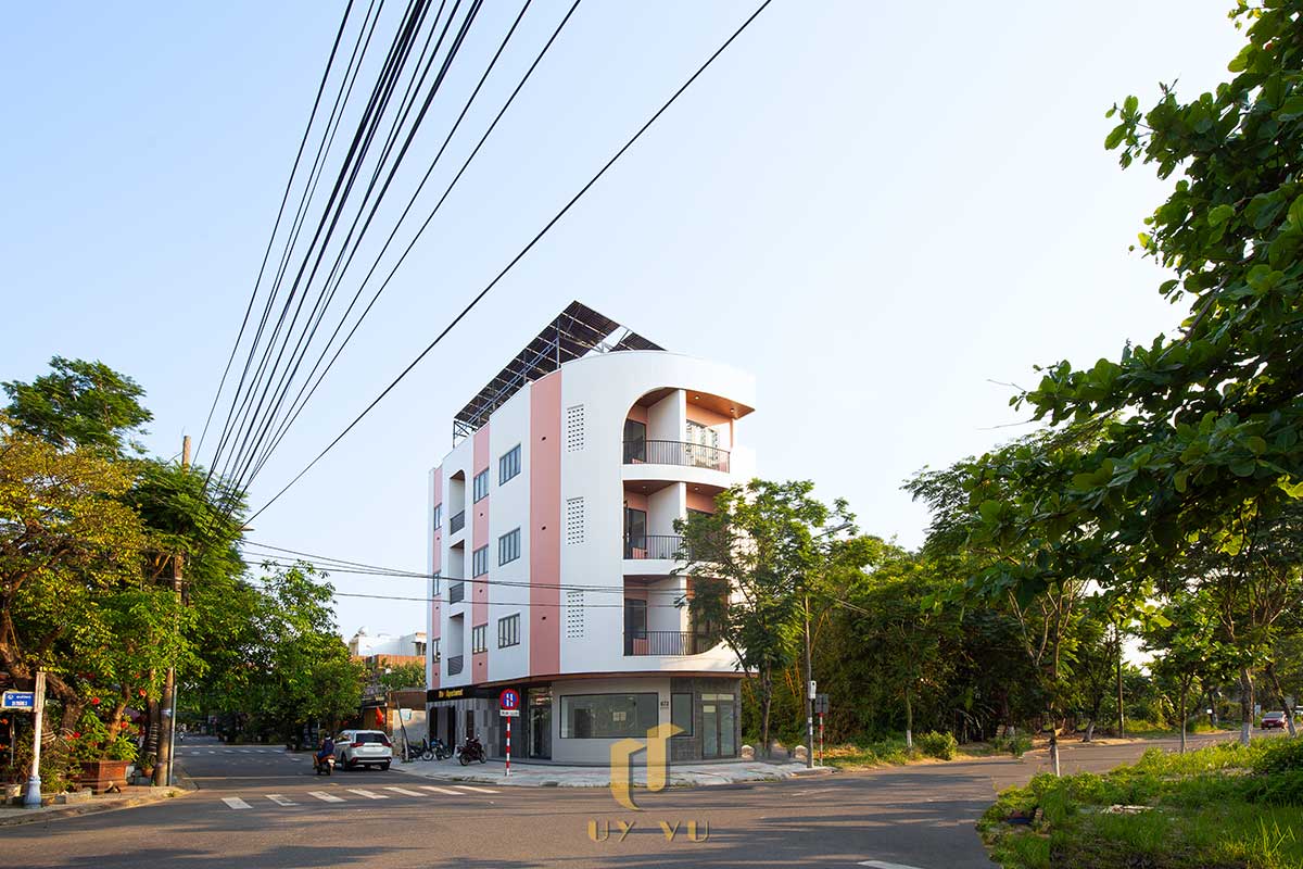 Mỡ Apartment – Căn Hộ Cho Thuê Đà Nẵng Hiện Đại, Tối Ưu 44 - Tòa nhà căn hộ cho thuê Đà Nẵng Mỡ Apartment tại góc đường thoáng, nhiều cây xanh