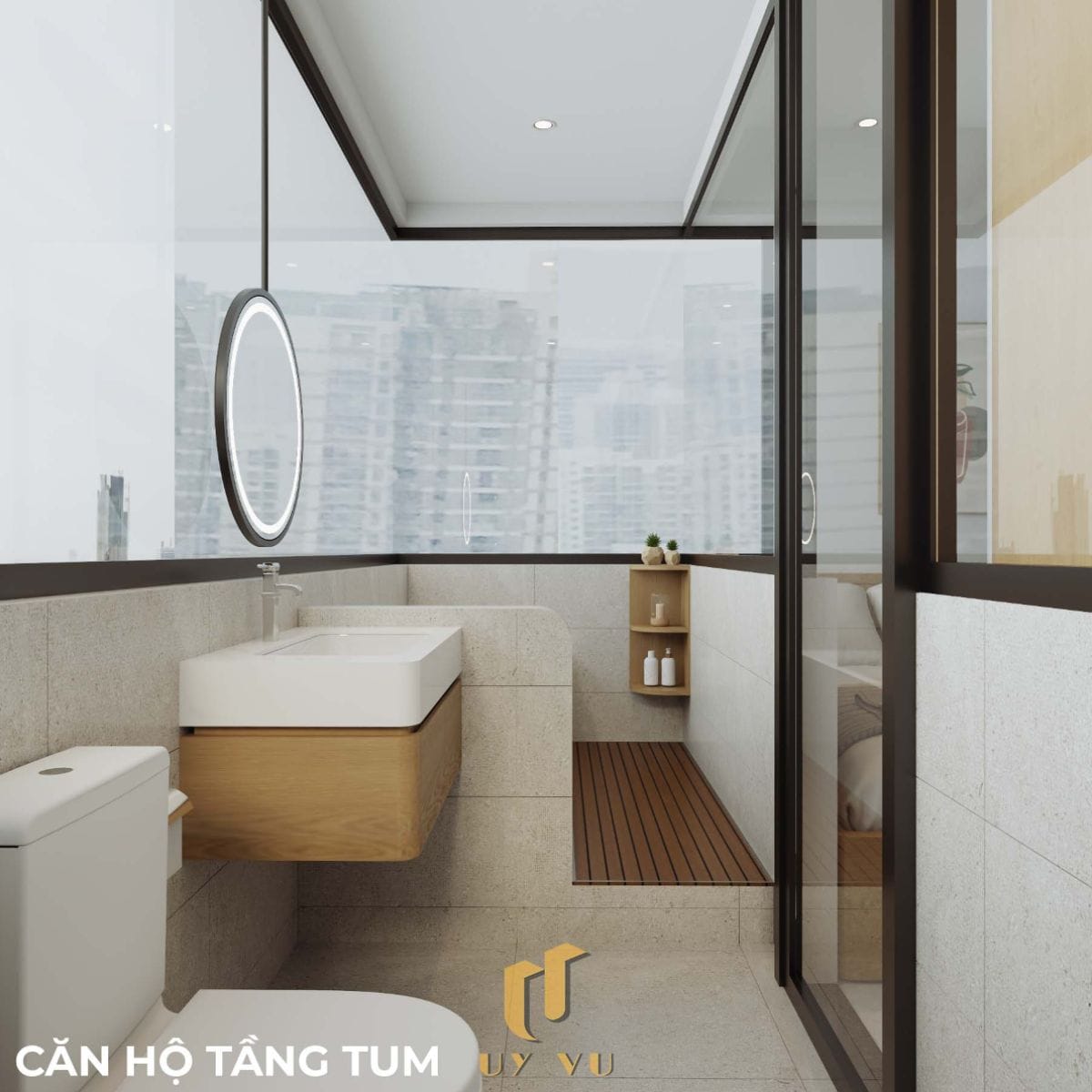 Căn hộ S's House mặt tiền 2 góc đẳng cấp giữa lòng Đà Nẵng WC hiện đại căn hộ tầng tum nhà anh Sự