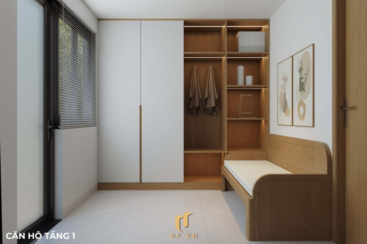 Căn hộ S's House mặt tiền 2 góc đẳng cấp giữa lòng Đà Nẵng Phòng thay đồ căn hộ tầng 1 nhà anh Sự