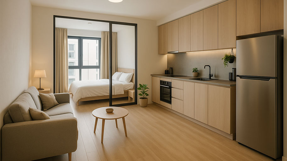 Bố trí nội thất căn hộ cho thuê đồng bộ