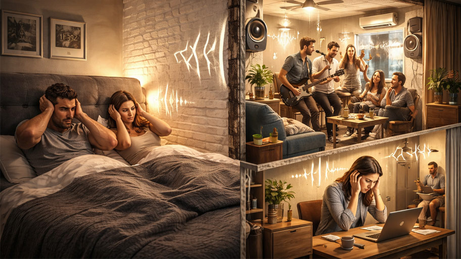 Cách âm kém giữa các phòng