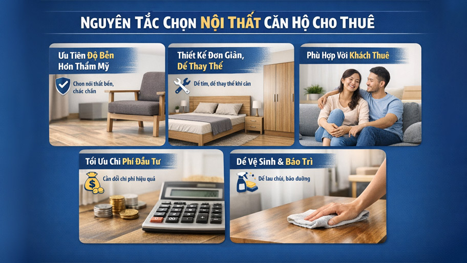 Nguyên tắc chọn nội thất trong căn hộ cho thuê