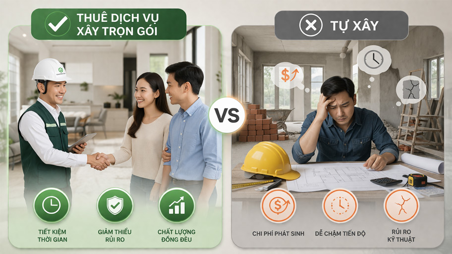 Thuê dịch vụ xây căn hộ cho thuê hay tự xây