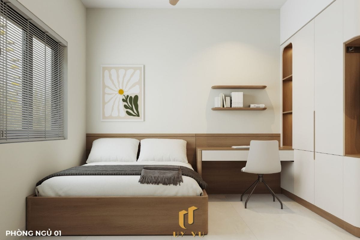 KHÁM PHÁ CÔNG TRÌNH KIẾN TRÚC HIỆN ĐẠI - NHÀ CHỊ THẢO MY Phòng ngủ 01 tối giản nhà chị Thảo My