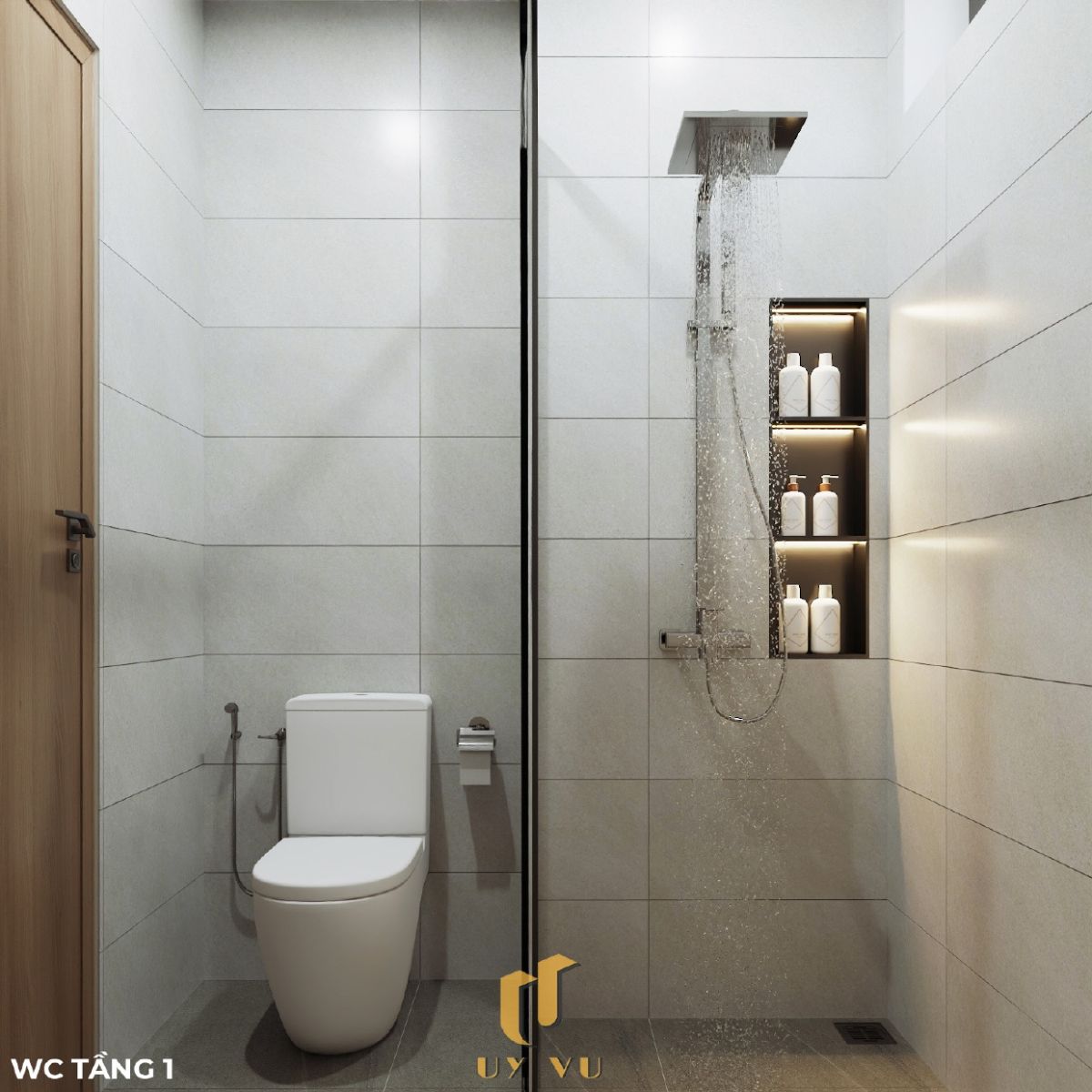 KHÁM PHÁ CÔNG TRÌNH KIẾN TRÚC HIỆN ĐẠI - NHÀ CHỊ THẢO MY WC tầng 1 tối giản nhà chị Thảo My