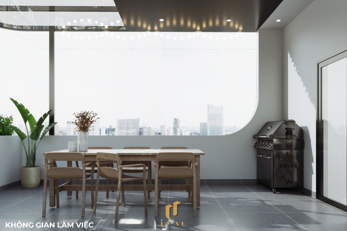 KHÁM PHÁ CÔNG TRÌNH KIẾN TRÚC HIỆN ĐẠI - NHÀ CHỊ THẢO MY Không gian sân thượng mát mẻ nhà chị Thảo My