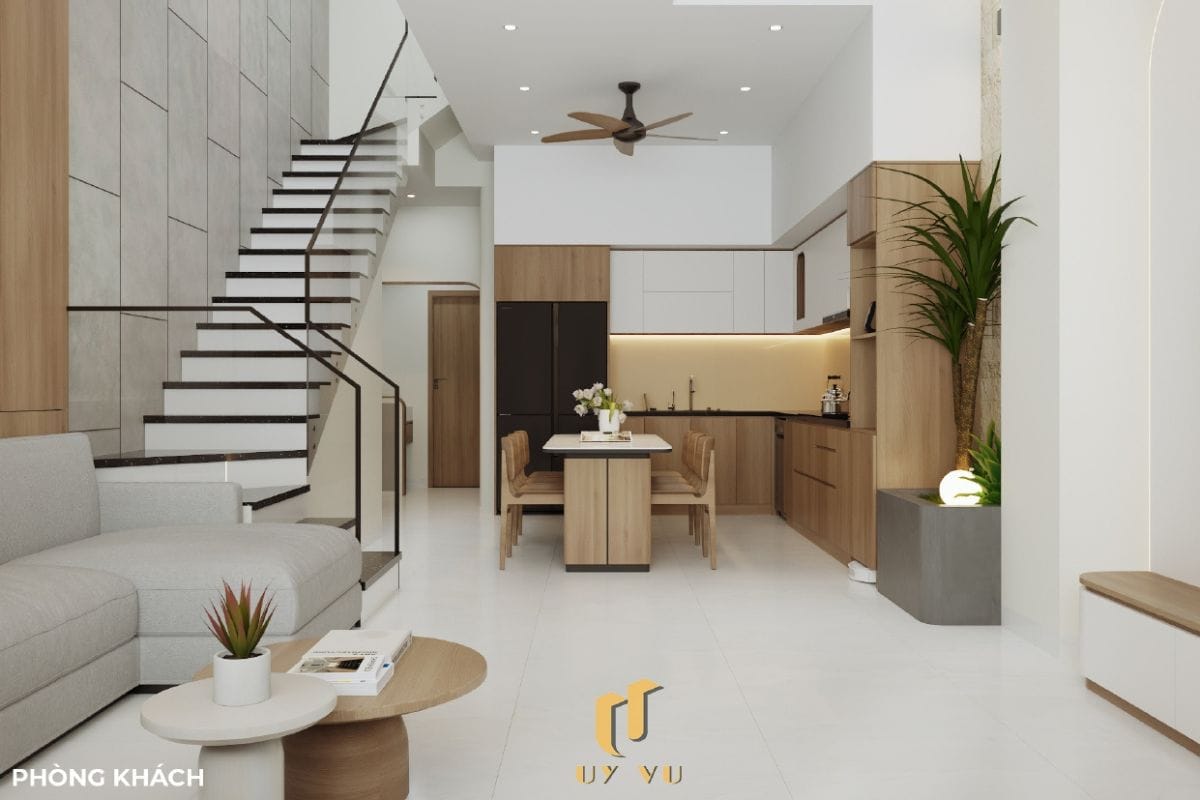 KHÁM PHÁ CÔNG TRÌNH KIẾN TRÚC HIỆN ĐẠI - NHÀ CHỊ THẢO MY Phòng khách hiện đại nhà chị Thảo My
