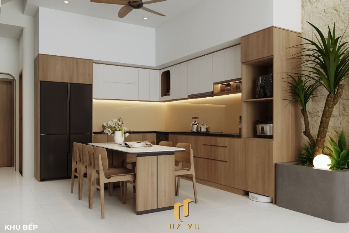 KHÁM PHÁ CÔNG TRÌNH KIẾN TRÚC HIỆN ĐẠI - NHÀ CHỊ THẢO MY Khu bếp tiện nghi nhà chị Thảo My