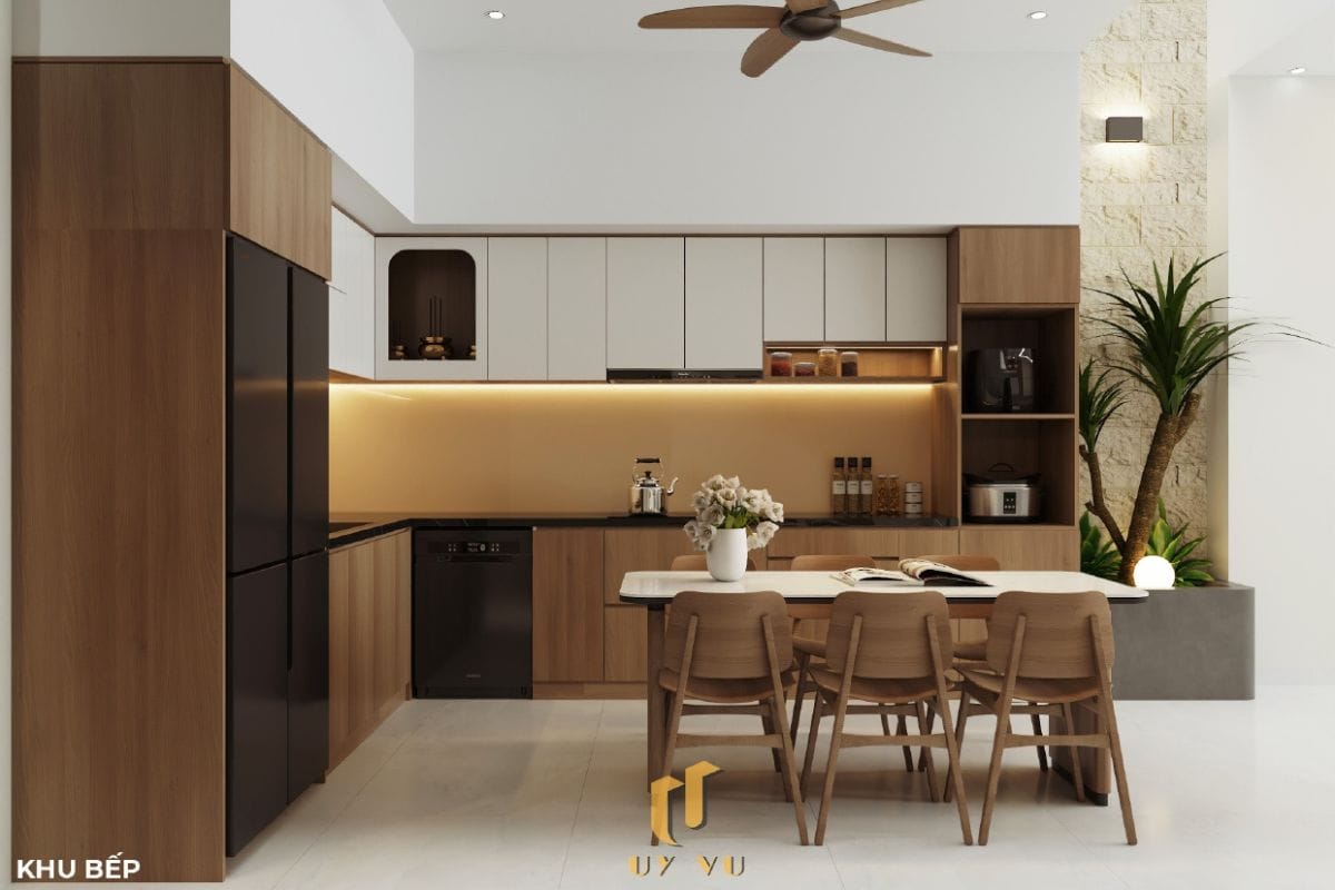 KHÁM PHÁ CÔNG TRÌNH KIẾN TRÚC HIỆN ĐẠI - NHÀ CHỊ THẢO MY Khu bếp tinh tế nhà chị Thảo My