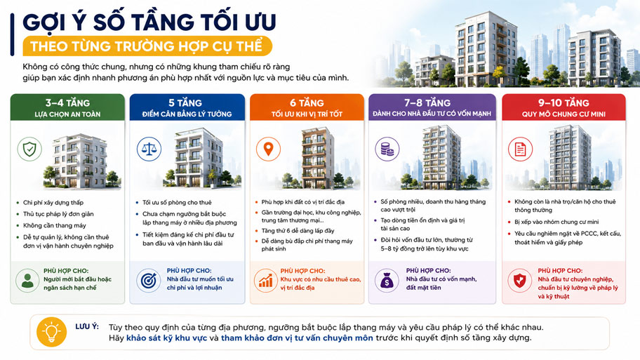 Gợi ý số tầng tối ưu theo từng trường hợp cụ thể