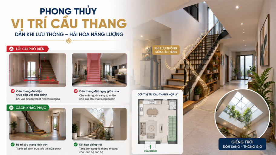 Phong thủy vị trí cầu thang