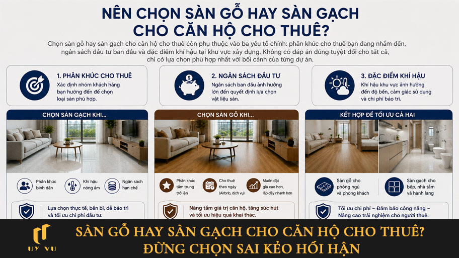 Sàn gỗ và sàn gạch cho căn hộ