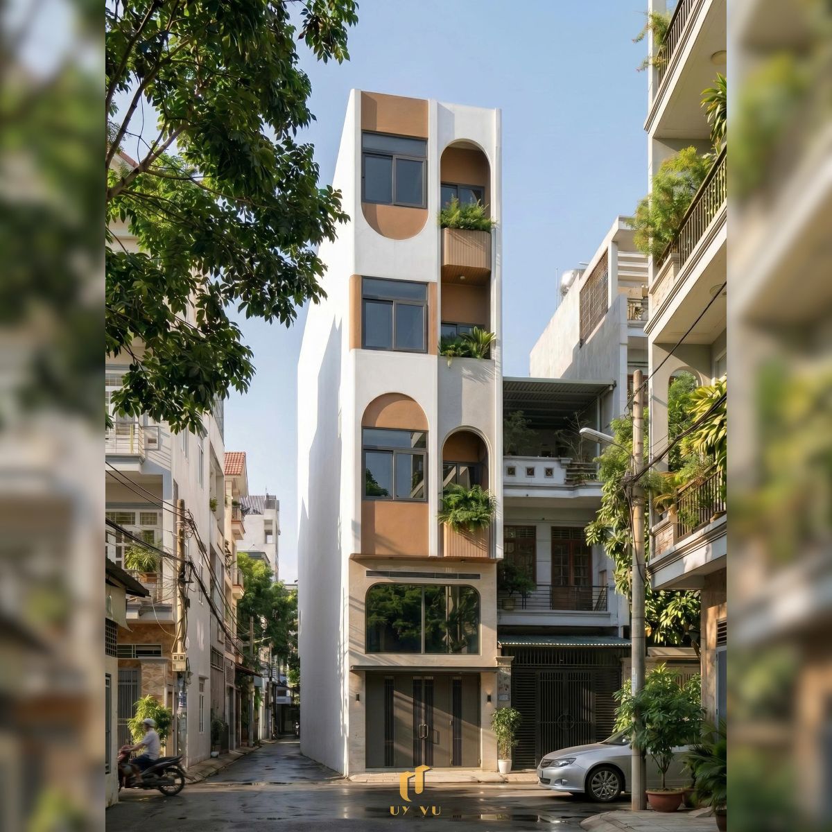 Thiết kế căn hộ hiện đại và tinh tế - Nhà cô Tuyết Thiết kế mặt tiền căn hộ cô Tuyết Sơn Trà
