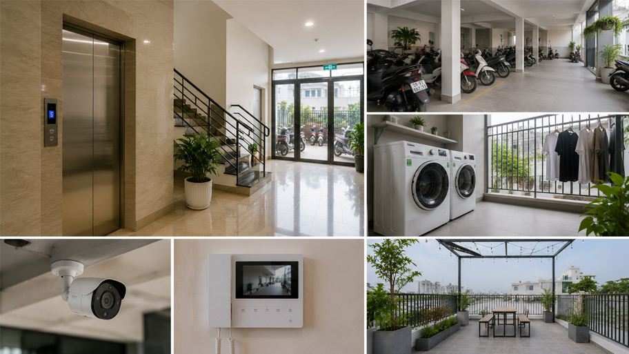 Bố trí các tiện ích cơ bản
