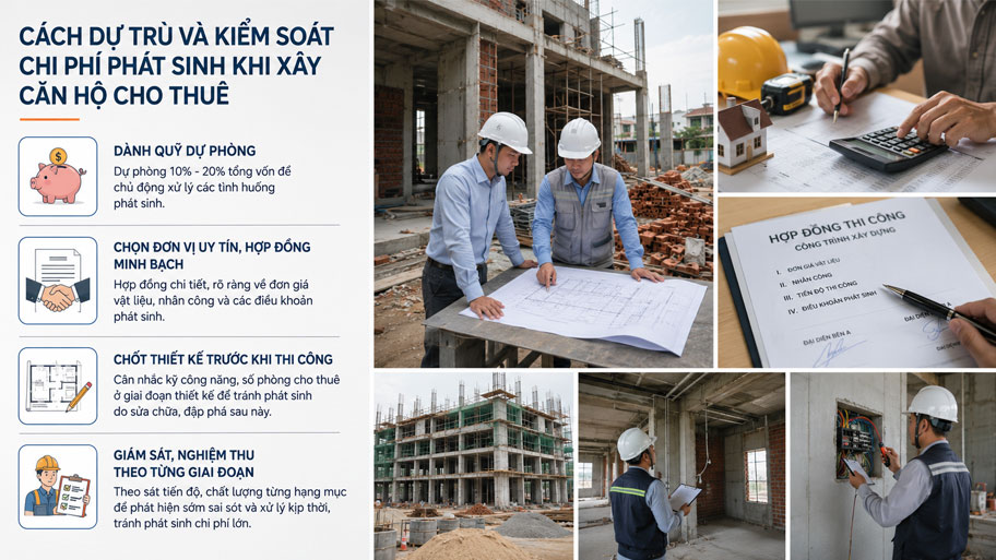 Cách dự trử và kiểm soát chi phí phát sinh khi xây căn hộ cho thuê