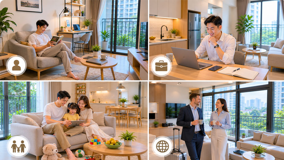 Đối tượng căn hộ cho thuê phong cách hiện đại
