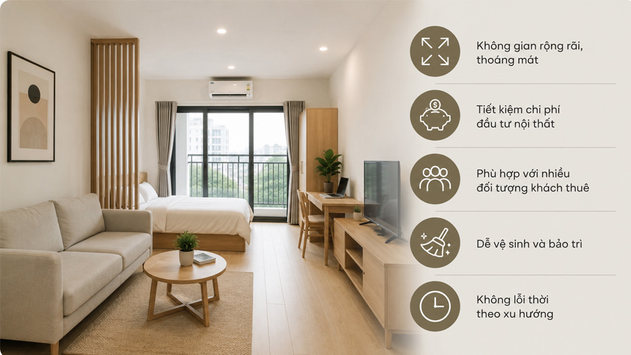 Mẫu căn hộ cho thuê phong cách tối giản hiệu quả & tiện nghi Lý do căn hộ cho thuê phong cách tối giản được ưa chuộng