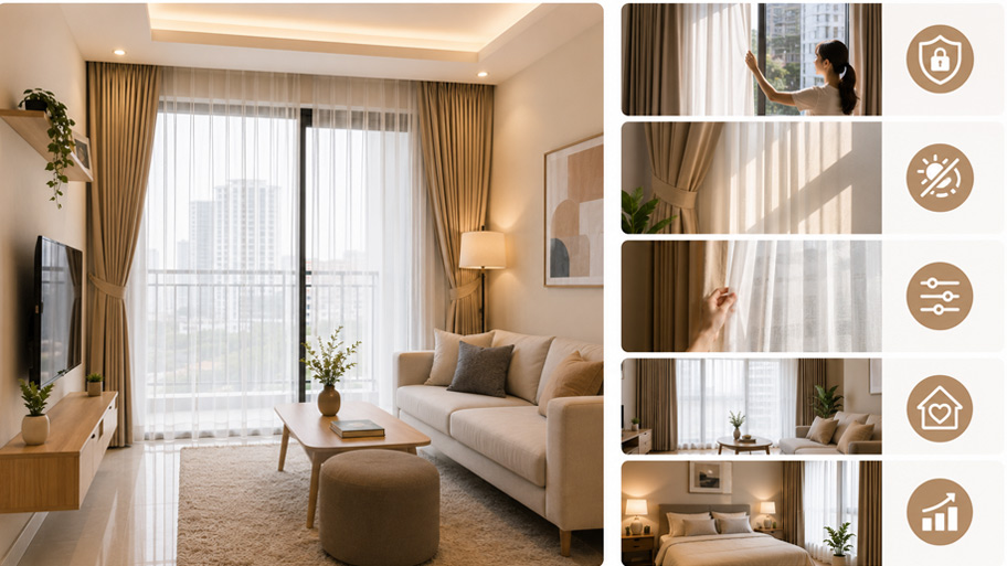 Lý do nên đầu tư rèm trang trí cho căn hộ cho thuê