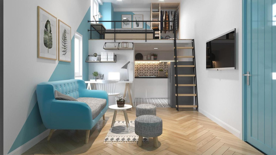 Mẫu căn hộ cho thuê có gác lửng đẹp