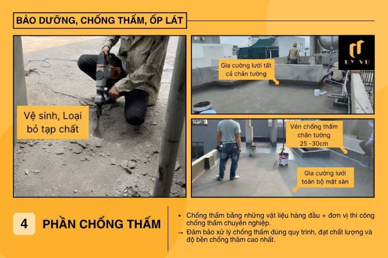 Bảo dưỡng, chống thấm ốp lát