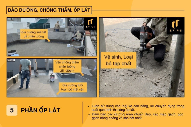 Bảo dưỡng, chống thấm ốp lát