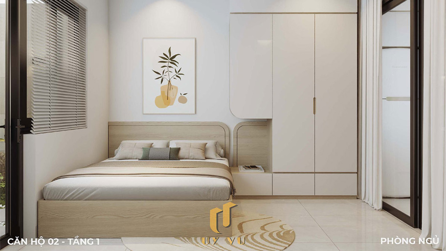 Phòng ngủ căn hộ hiện đại tối ưu không gian