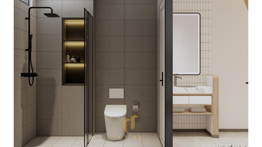 Bí quyết thiết kế phòng tắm căn hộ cho thuê hiện đại và bền đẹp Phòng tắm căn hộ cho thuê phân chia khu vực hợp lý