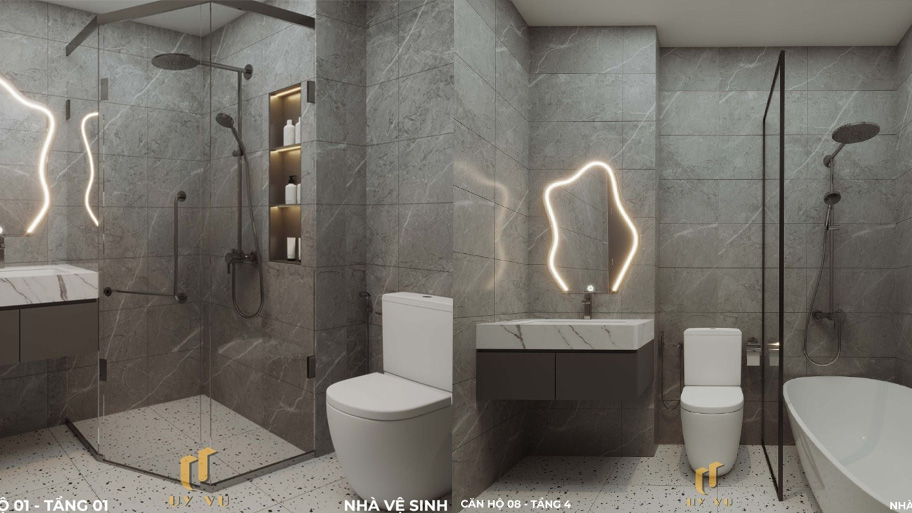 Bí quyết thiết kế phòng tắm căn hộ cho thuê hiện đại và bền đẹp Phòng tắm căn hộ cho thuê ưu tiên công năng sử dụng