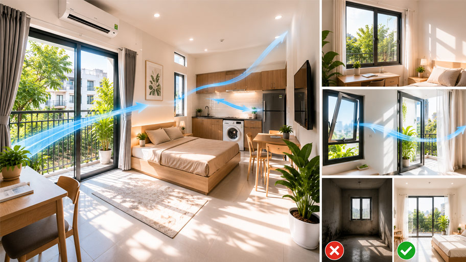 Tối ưu ánh sáng tự nhiên và độ thông thoáng